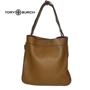 Tory Burch | Robinson Pebbled Leather Hobo Bag Tigers Eye Brown
